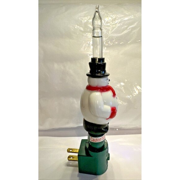 Rare Midwest Of Cannon Falls Christmas Snowman Bubble Lites Glitter Night Light - Picture 4 of 16